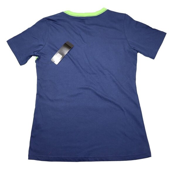 NFL Seattle Seahawks Top Womens Size Small V-Neck Rhinestone Logo NEW - Picture 2 of 7